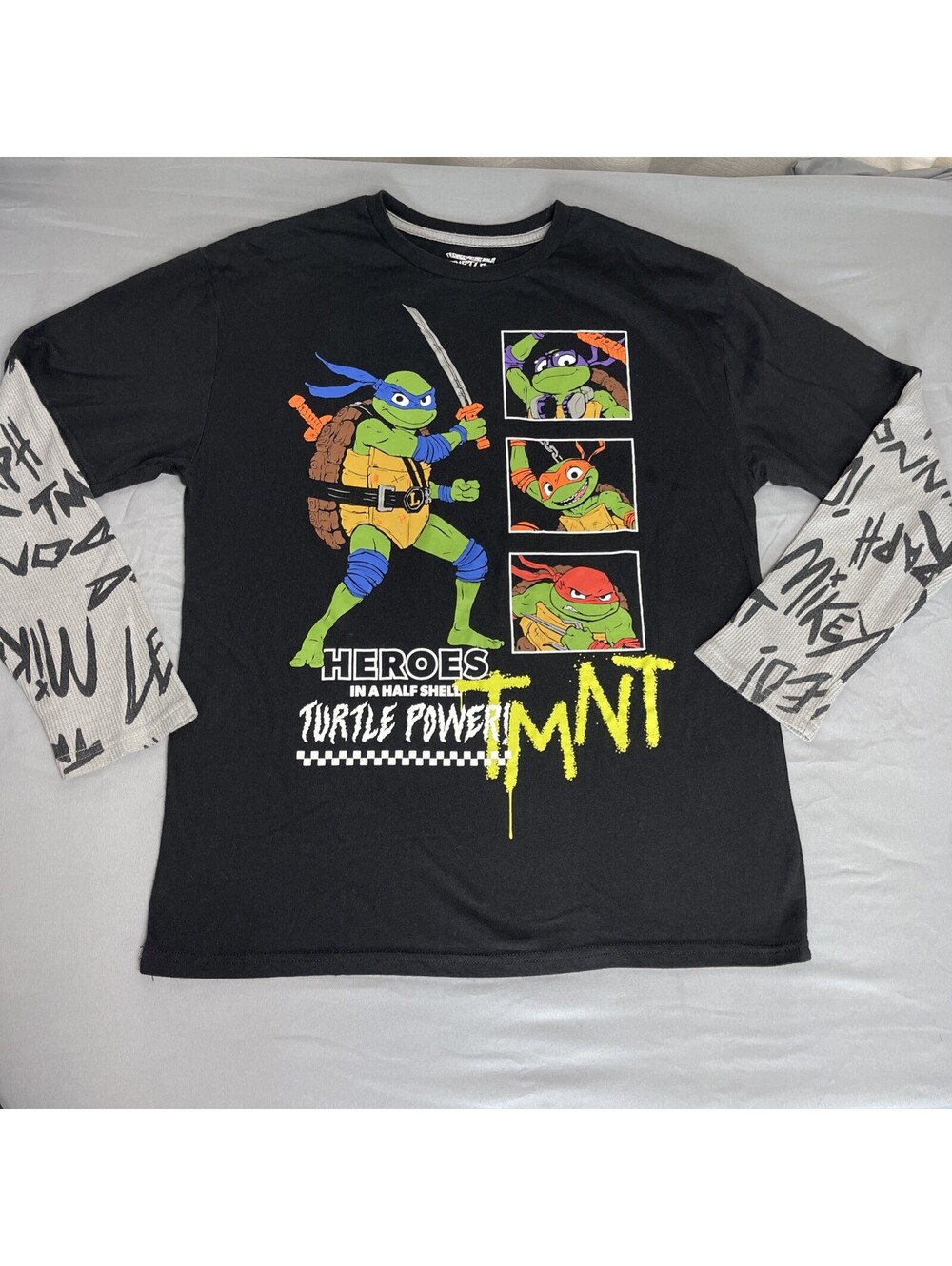 Nickelodeon Teenage Mutant Ninja Turtles Long Double Sleeve Tee Youth XL